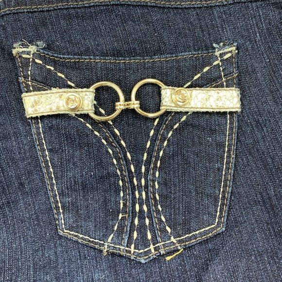 Southpole Women Size 13 Designer 13" Bermuda Jean Shorts Bling 2682 Metalic - Picture 9 of 9
